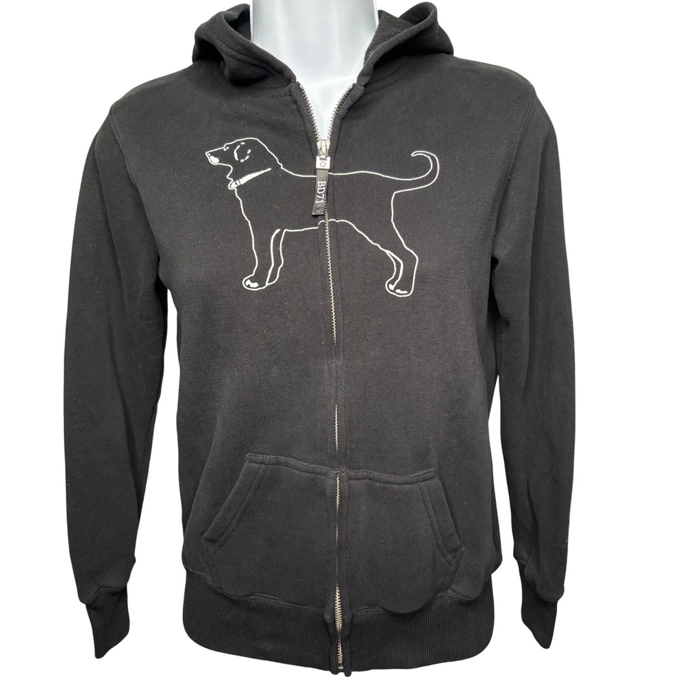 THE BLACK DOG Kids Black Classic Full Zip Hoodie Sweatshirt XS Marthas Vineyard